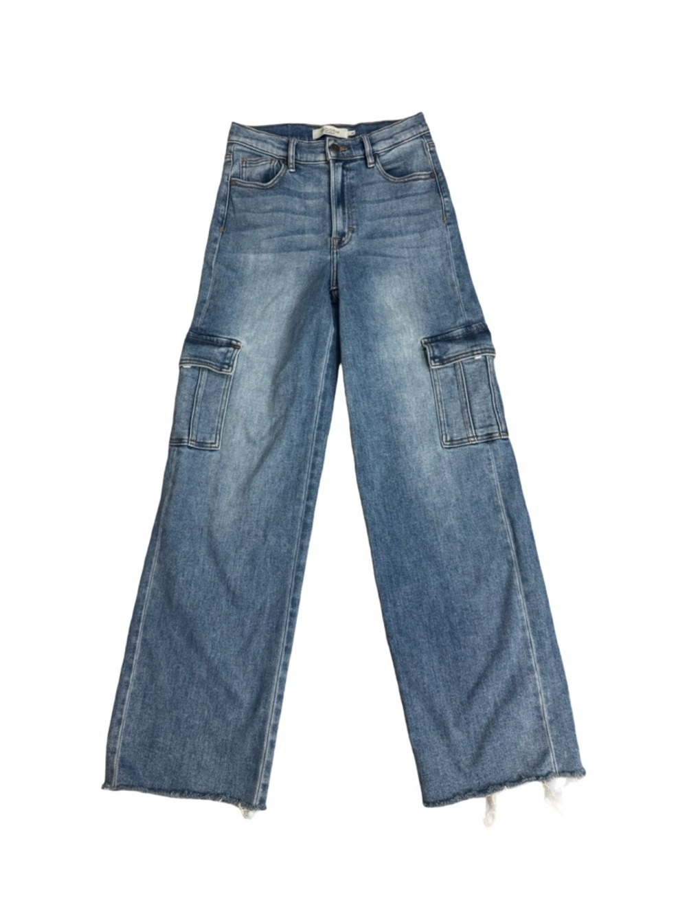 Hidden Logan Dad Cargo Wide Leg Jeans Size 25 Medium Wash - Picture 5 of 16